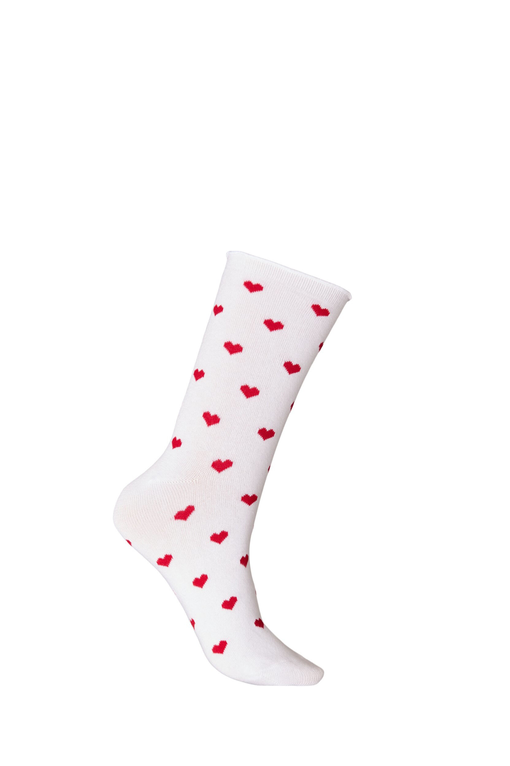 ZizziBomullssokker med m&oslash;nster, Hvit, Packshot image number 1