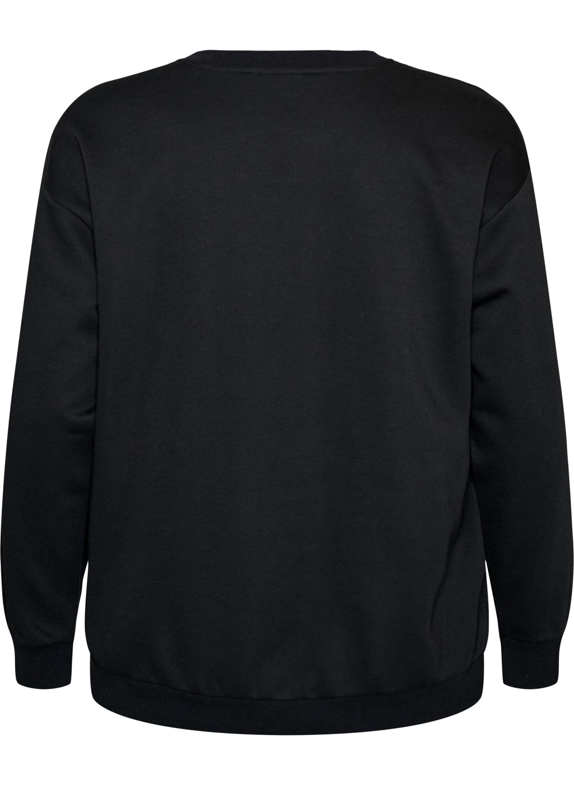 ZizziGenser med brodert tekst, Svart, Packshot image number 1