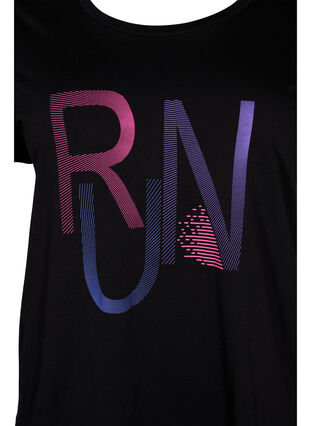T-skjorte til trening med trykk, Black w. stripe run, Packshot image number 2