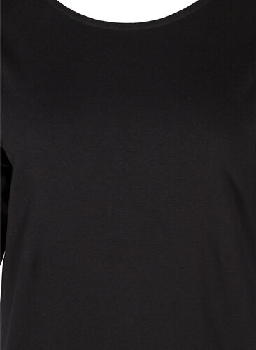 Bomullskjole med 3/4-ermer og lommer, Black, Packshot image number 2