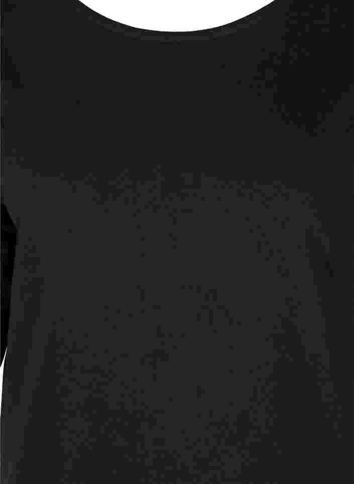 Bomullskjole med 3/4-ermer og lommer, Black, Packshot image number 2