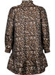 Kort jacquardkjole med leopardmønster, Brown Leo AOP, Packshot image number 1