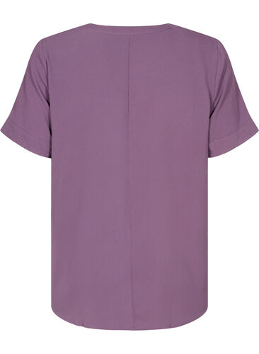 Kortermet bluse med V-hals, Vintage Violet, Packshot image number 1