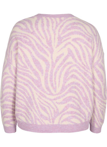 Strikket genser med mønster, Lavender  Mel Comb., Packshot image number 1