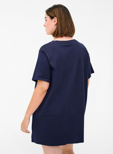 Oversized T-skjorte i økologisk bomull, Night Sky, Model image number 1