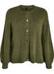 Cardigan i myk strikk med gullfargede knapper, Gr&oslash;nn, Packshot image number 0