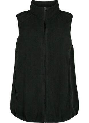 Fleecevest med lommer, Black, Packshot image number 0