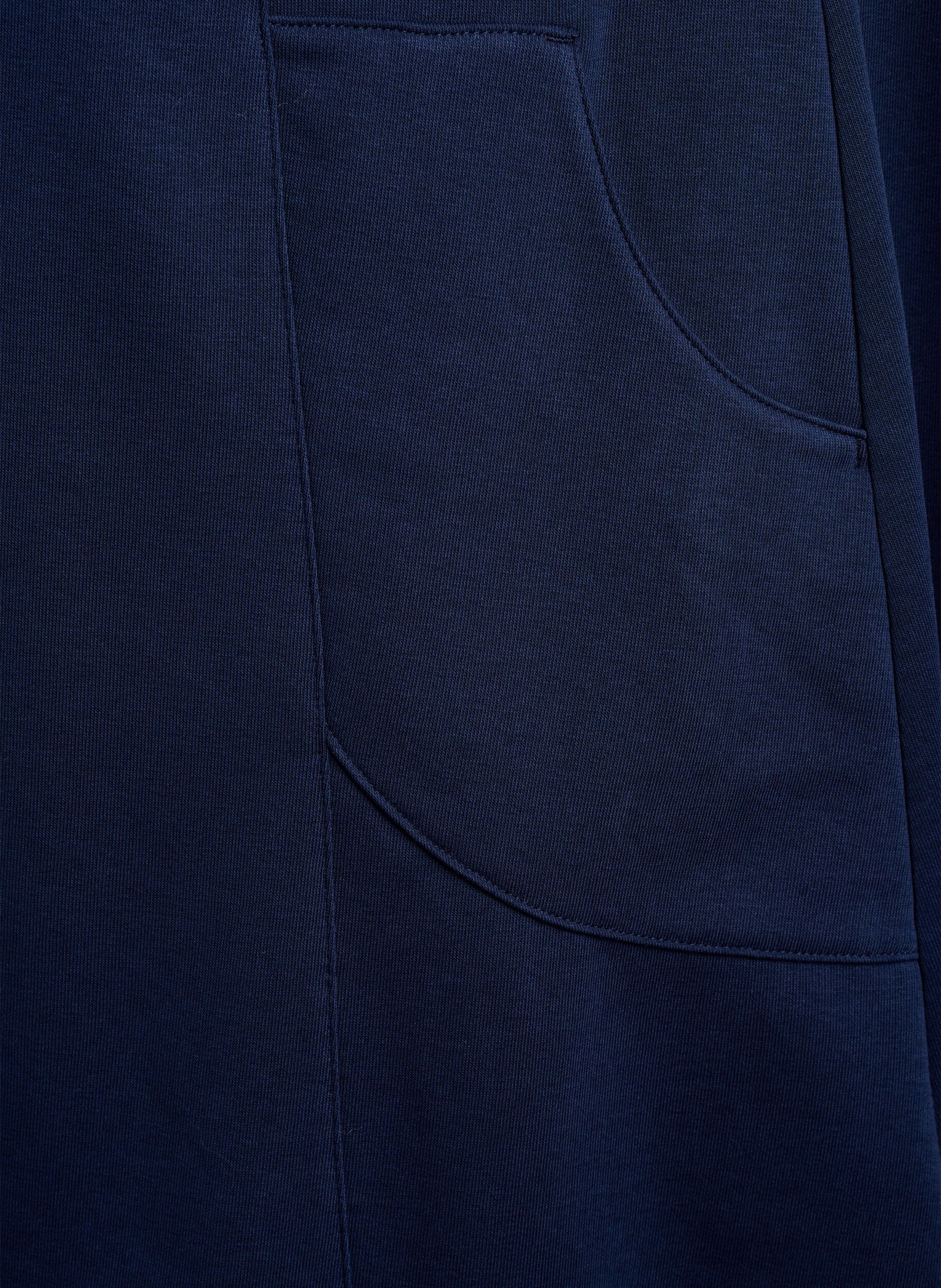 Zizzi Jerseykjole med korte ermer og lommer, Bl&aring;, Packshot image number 3