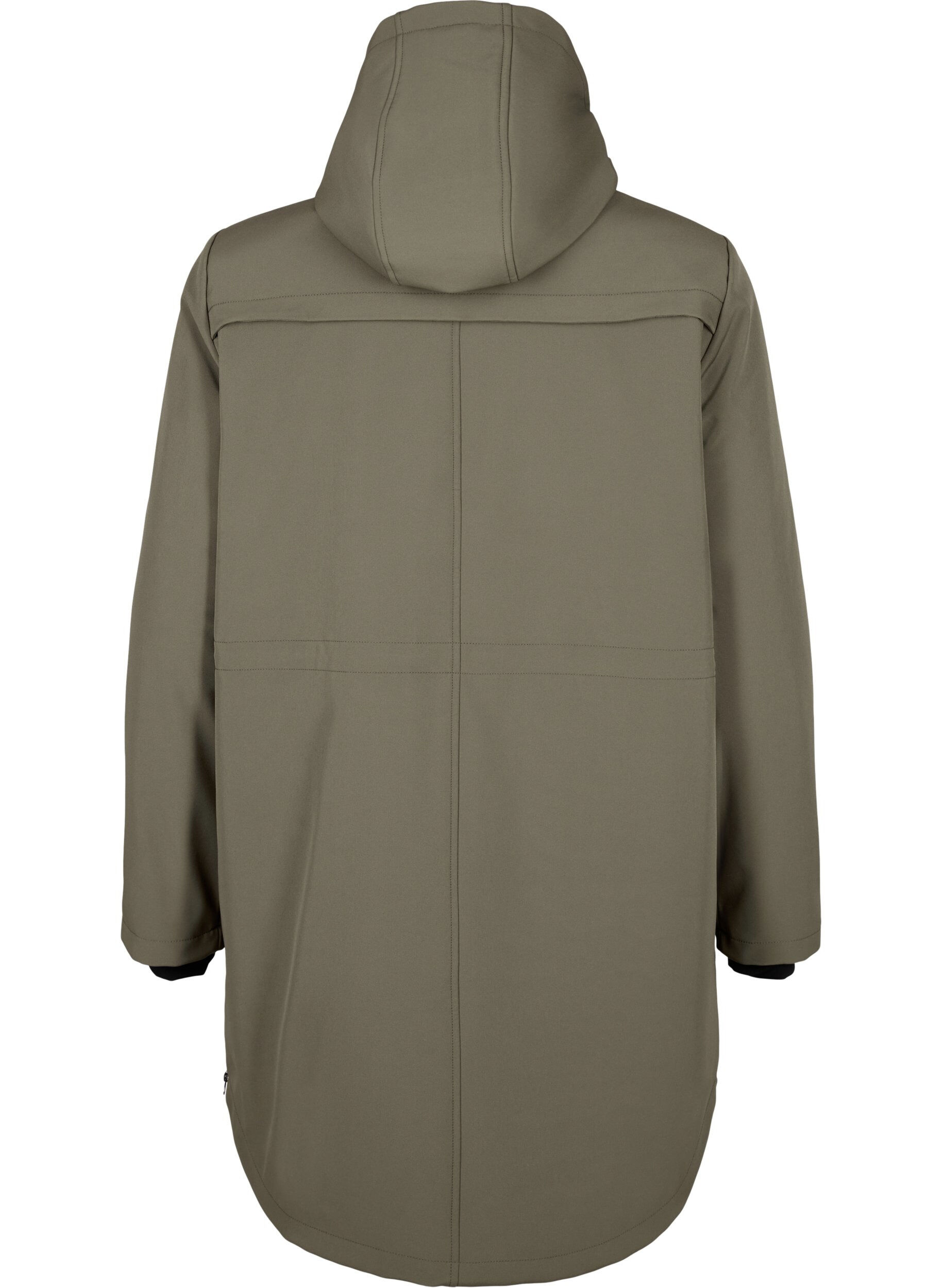 Zizzi Vannavvisende softshell jakke med vattert f&ocirc;r, Gr&oslash;nn, Packshot image number 1