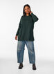 Strikket bluse i bomull og viskoseblanding, Gr&oslash;nn, Model image number 1