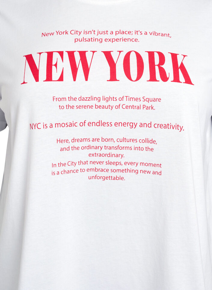 T-skjorte med tekstprint og rund hals, Hvit, Packshot image number 2