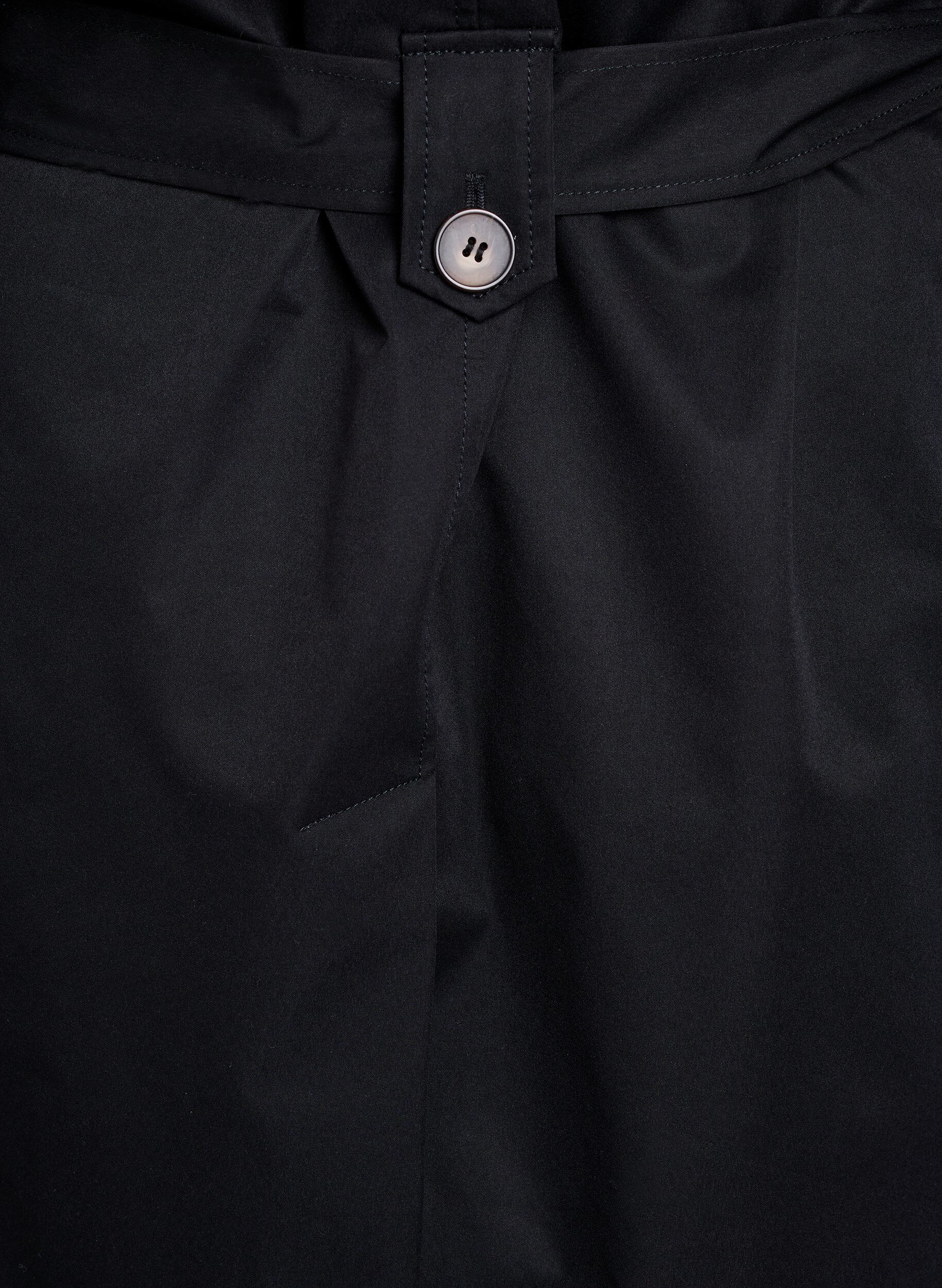 Zizzi Midilang trenchcoat med belte, Black, Packshot image number 4