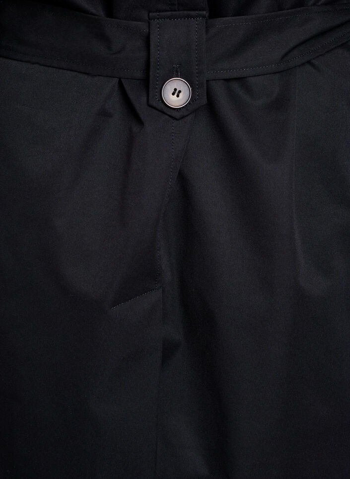 Midilang trenchcoat med belte, Black, Packshot image number 4