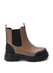 Wide fit - Croco Chelsea-støvel i skinn, Pine Bark, Packshot image number 0