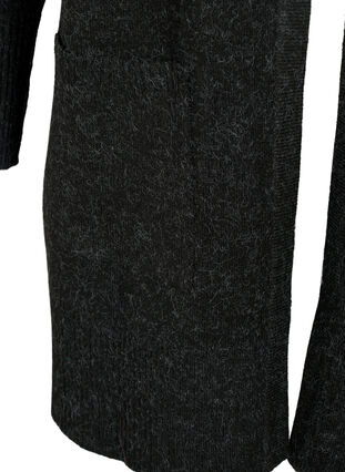 Zizzi Ribbestrikket cardigan med lommer, Grå, Packshot image number 3