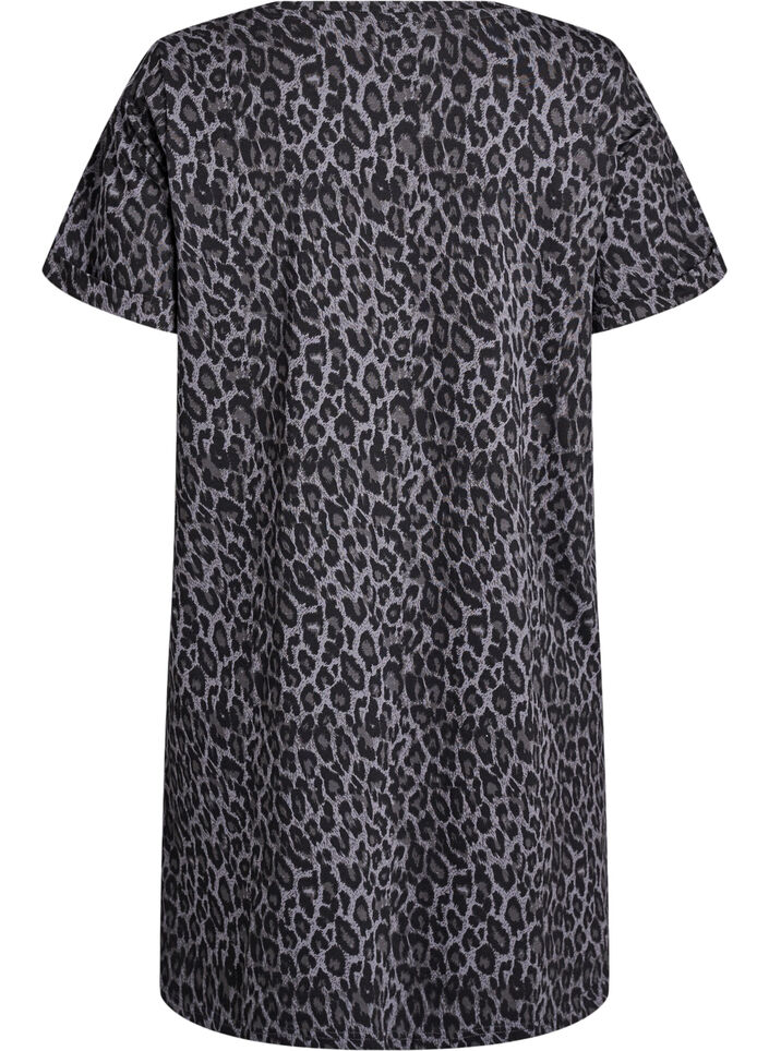 Kort T-skjortekjole i bomullsjersey, Grå, Packshot image number 1