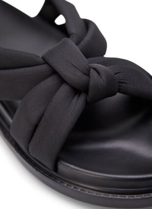 Sandal med bred passform og knutedetaljer, Black, Packshot image number 3