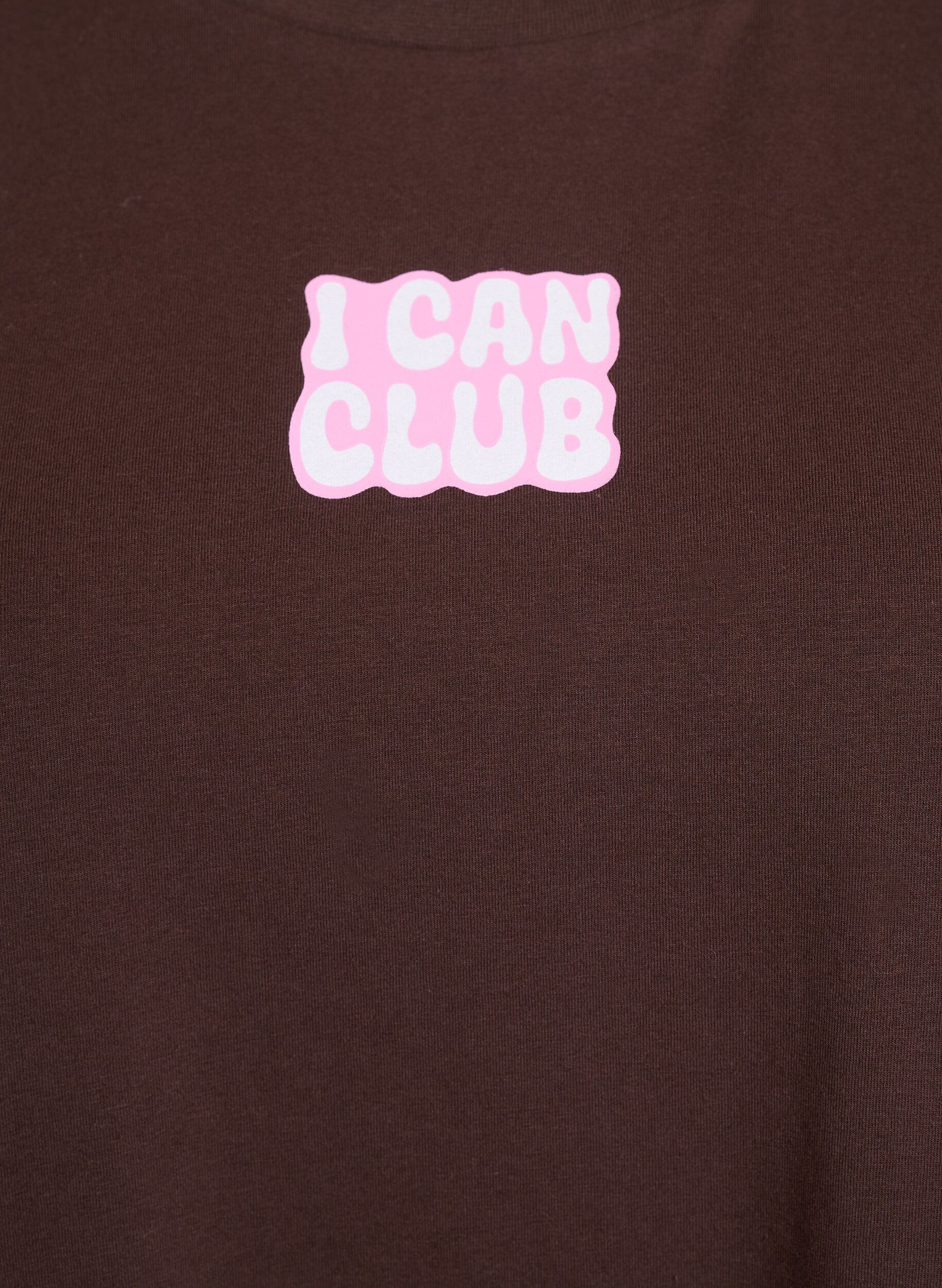 Zizzi Sporty T-skjorte i &oslash;kologisk bomull, Brun, Packshot image number 2