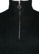 Strikket genser med h&oslash;y hals og glidel&aring;s, Svart, Packshot image number 2