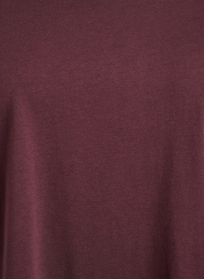Kortermet t-skjorte i en bomullsblanding, M&oslash;rk Bordeaux, Packshot image number 2