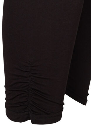 Basis 3/4-lengde leggings med rynkedetaljer, Black, Packshot image number 3