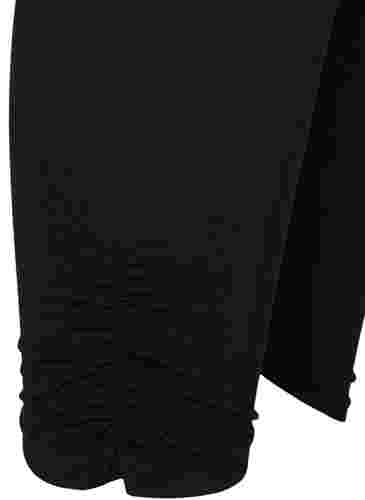 Basis 3/4-lengde leggings med rynkedetaljer, Black, Packshot image number 3