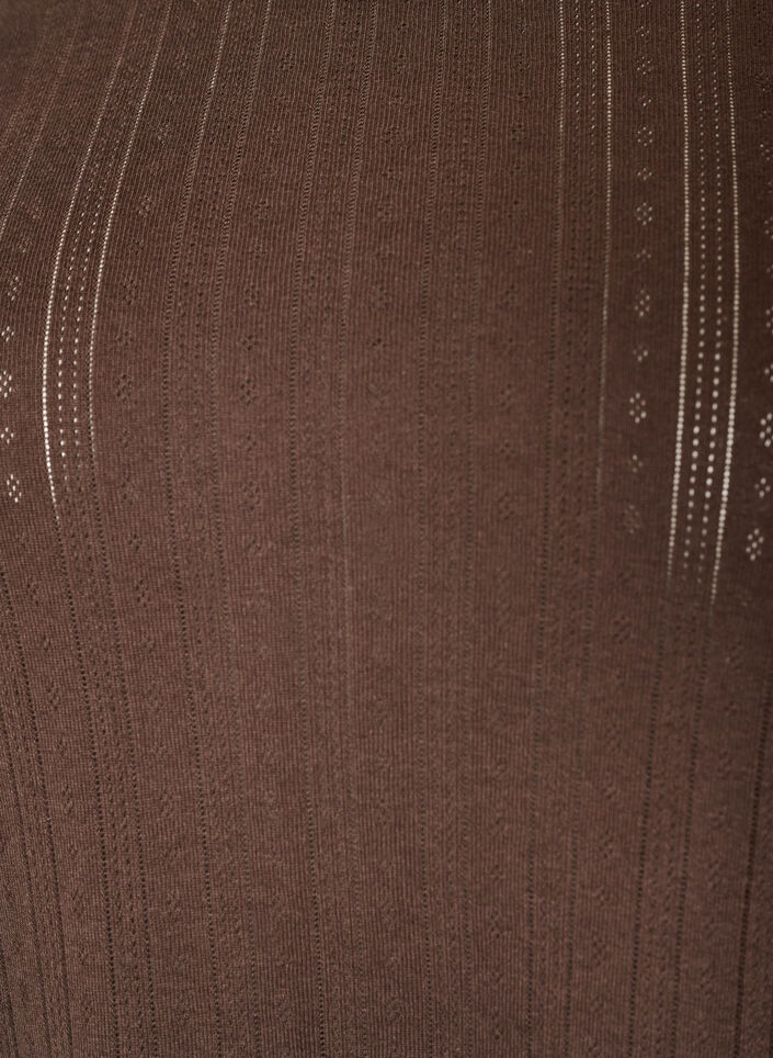 &Oslash;kologisk bomulls pyjamatopp med hullbroderi, Brun, Packshot image number 2