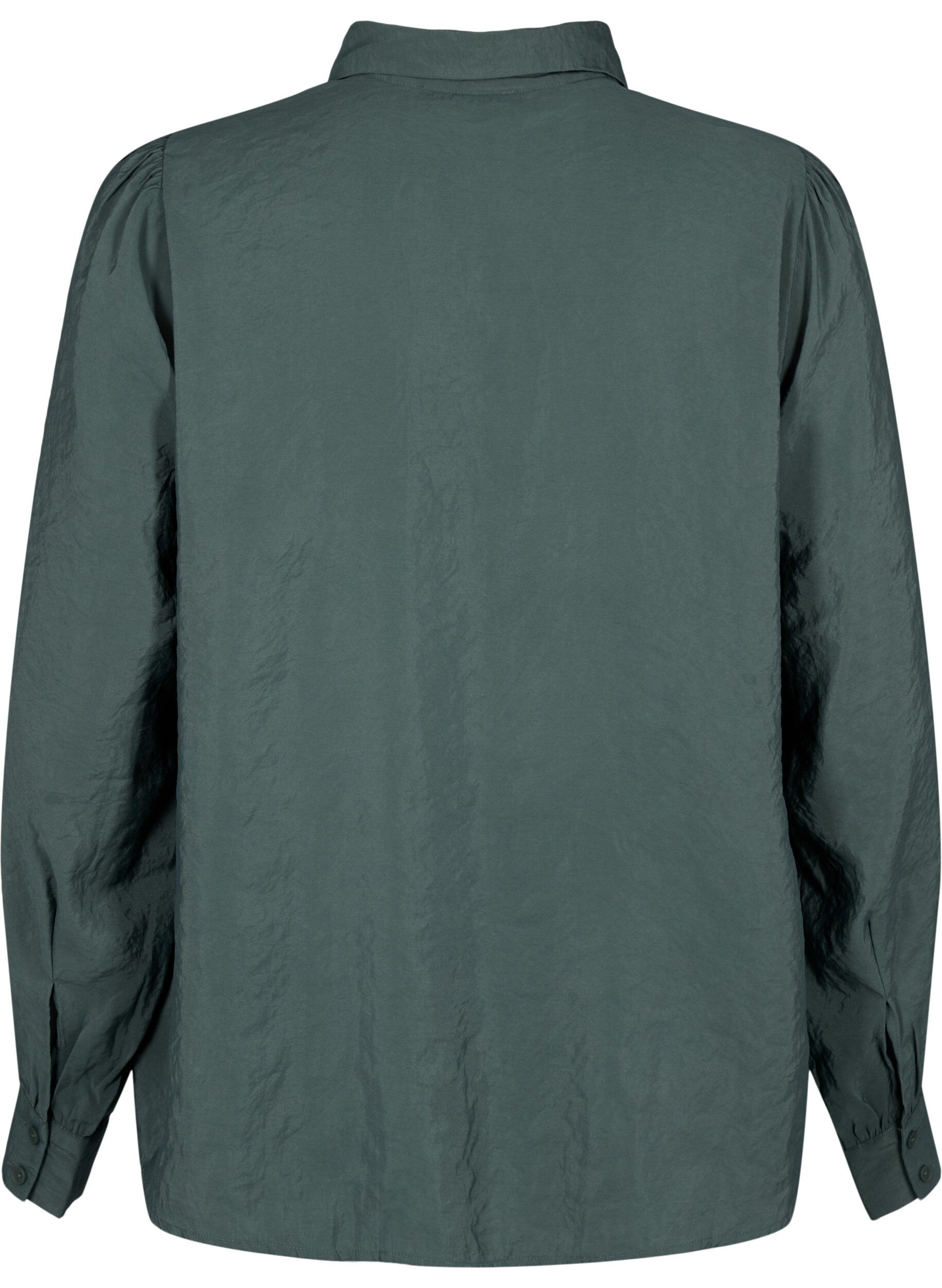 Zizzi Langermet skjorte i Tencel &trade; Modal, Dark Forest, Packshot image number 1