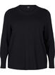Strikket bluse med rund hals, Svart, Packshot image number 0