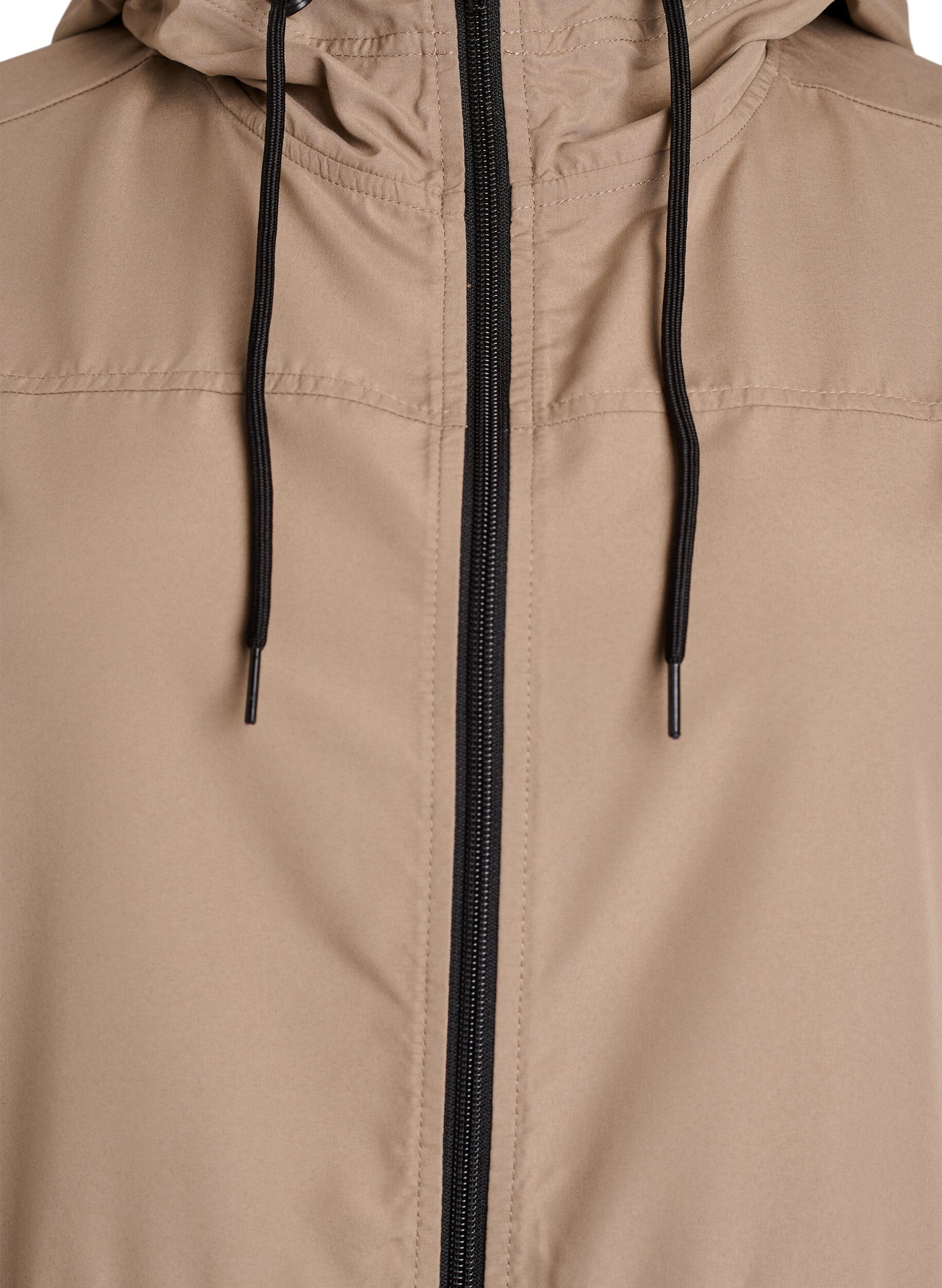 Zizzi Flash - Lett parkas med hette, Brun, Packshot image number 2