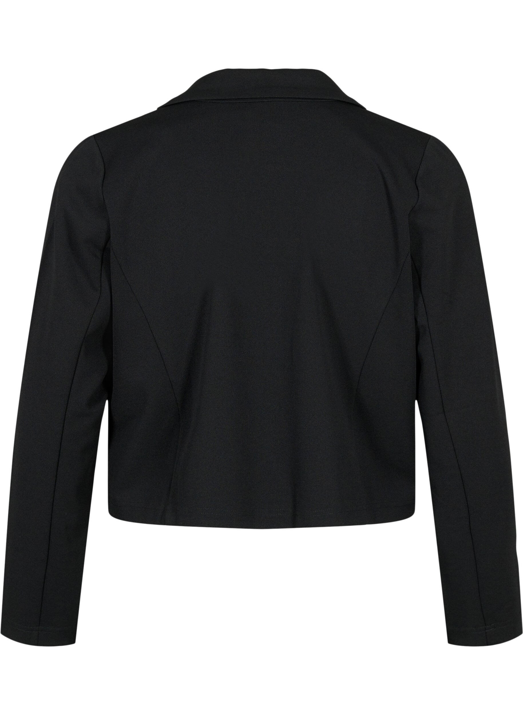 Zizzi Kort blazer med knapp, Black, Packshot image number 1