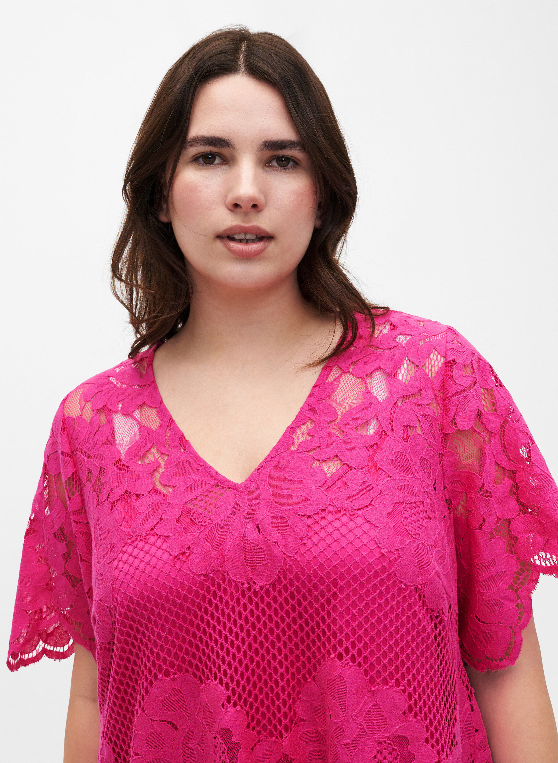 Zizzi Blondekjole med korte ermer, Cabaret, Model image number 2