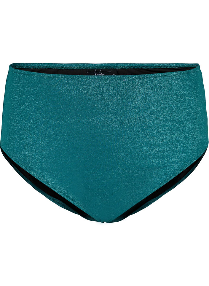 Bikinitruse med glitter og høy midje, Grønn, Packshot image number 0