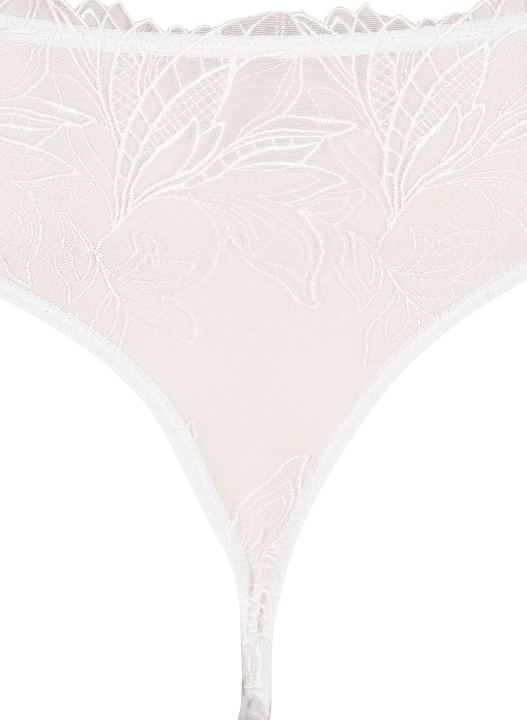 Zizzi Mikrofiberstring med blonde, Hvit, Packshot image number 3