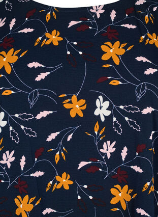 Zizzi Kortermet bluse med blomstertrykk, Sky Captain Flower, Packshot image number 2