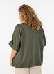 Viskosebluse med heklet kant og knapper, Gr&oslash;nn, Model image number 2