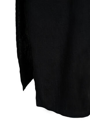 Lang skjortekjole med 3/4 ermer, Black, Packshot image number 3