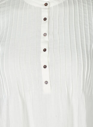 Langermet bluse i bomull, Bright White, Packshot image number 2