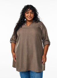 Tunika med rund hals, Brun Tunika med rund hals, Brun, Model