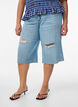 Cropped jeans med en avslappet stil og r&aring; kanter, Bl&aring;, Model image number 2