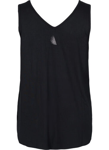 Treningstopp i viskose med A-form, Black w. VOILA, Packshot image number 1