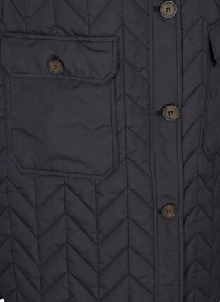 Lang quiltet vest med lommer, Black, Packshot image number 3