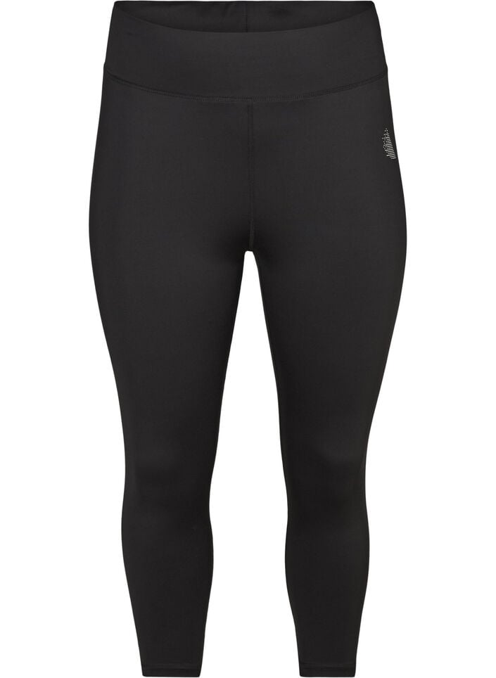 Tettsittende capribukser til trening, Svart, Packshot image number 0
