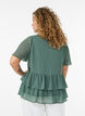 Bluse med V-hals og volanger, Gr&oslash;nn, Model image number 2