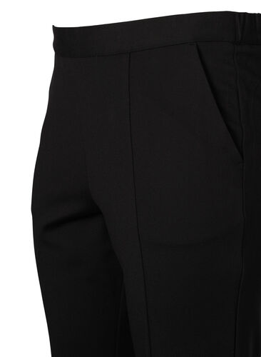 Bukser med bootcut og glidelås foran, Black, Packshot image number 2