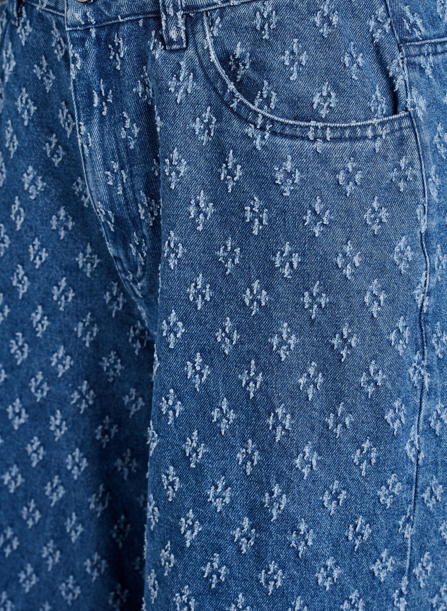 ZizziMyra jeans med wide fit og distressed m&oslash;nster, Bl&aring;, Packshot image number 2