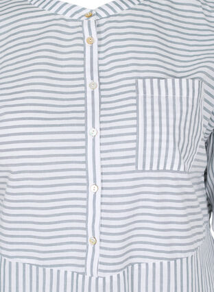 Zizzi Stripete tunika med knapper og 3/4-ermer, Trooper Stripe, Packshot image number 2