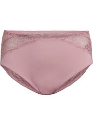 Mikrofibertruser med blondedetaljer, Rose Taupe