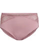 Mikrofibertruser med blondedetaljer, Rosa, Packshot image number 0