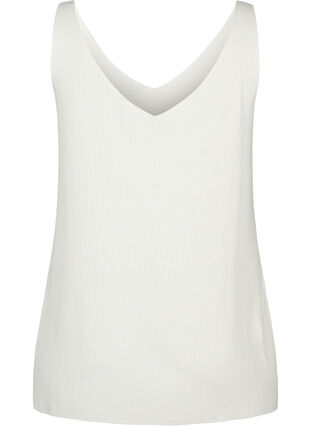 Strikket topp med V-utskjæring, Cloud Dancer, Packshot image number 1